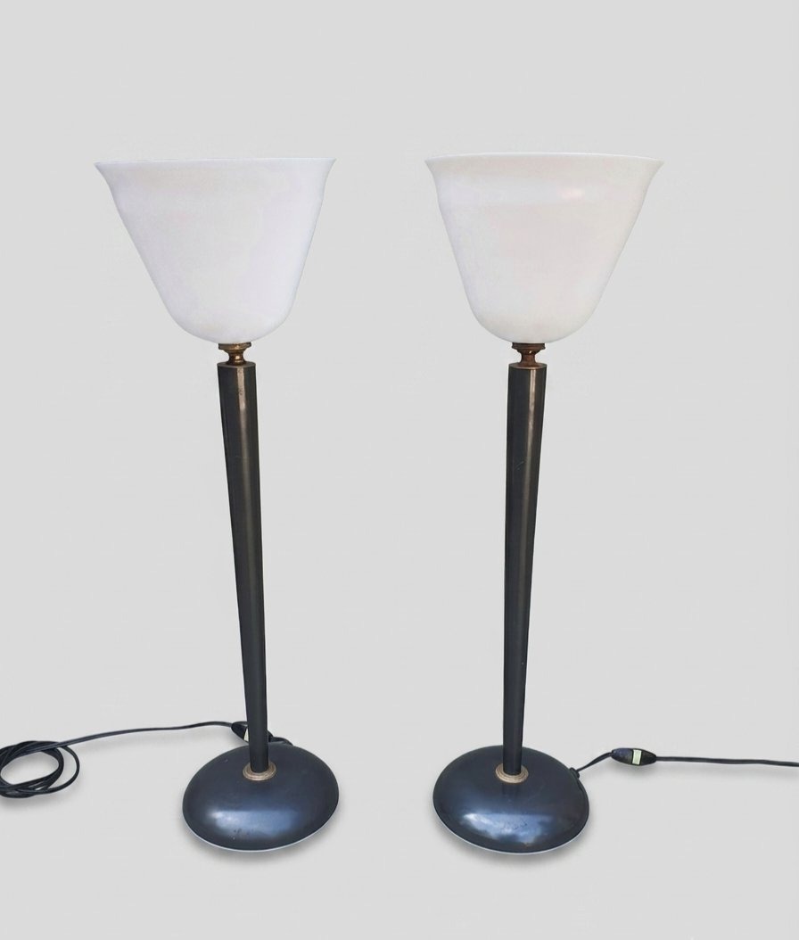 Pair Of Mazda-style Art Deco Lamps.-photo-2