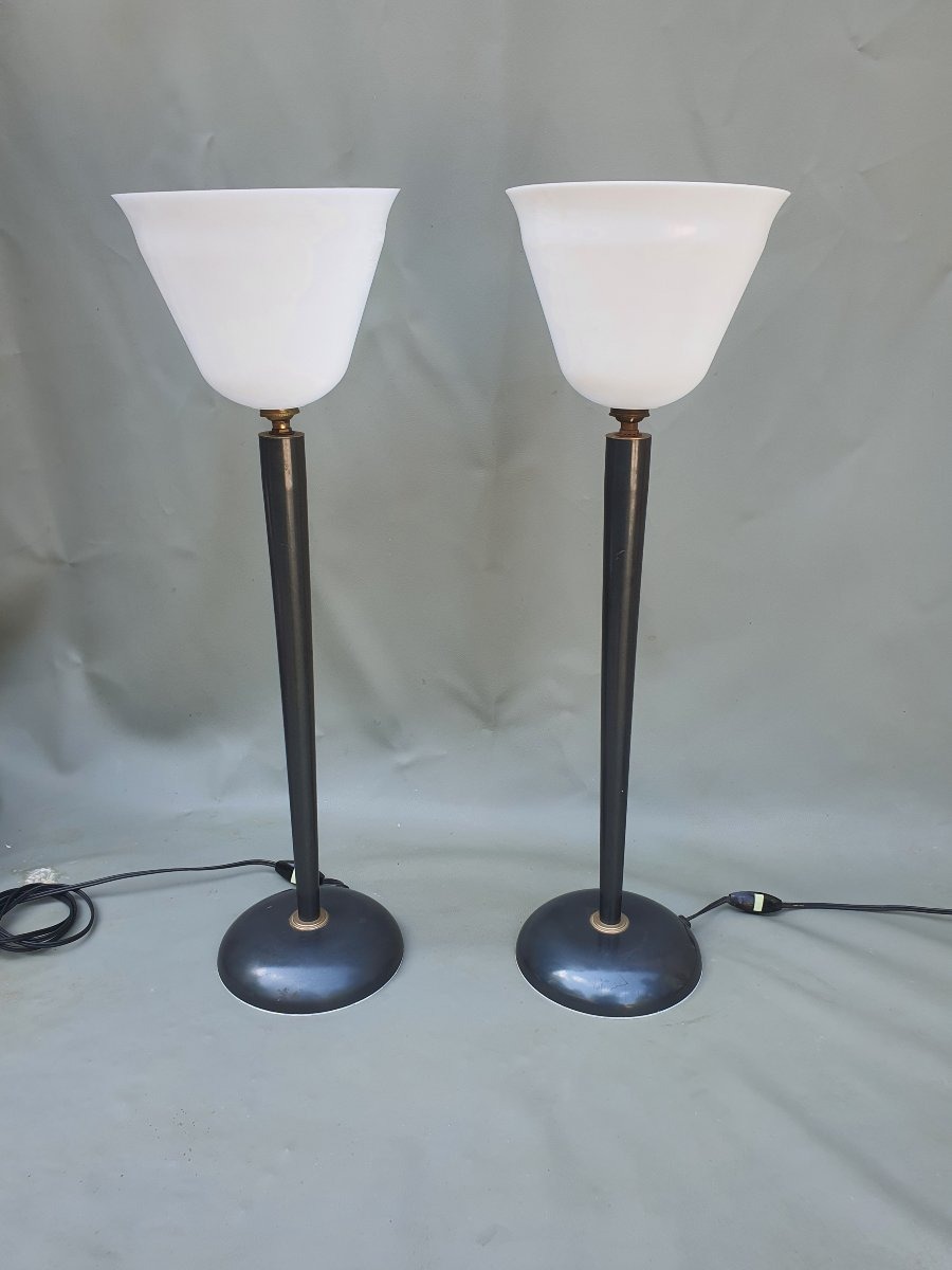 Pair Of Mazda-style Art Deco Lamps.-photo-3
