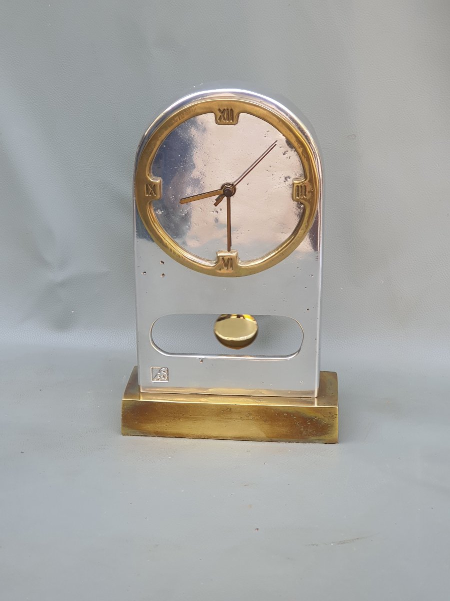 Vintage Brutalist Clock, Ardisur, In The Style Of David Marshall. -photo-2