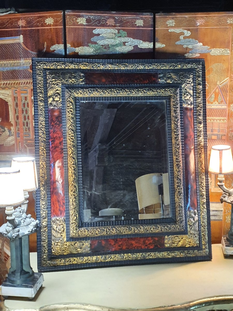 Louis XIV-style Tortoiseshell Mirror.