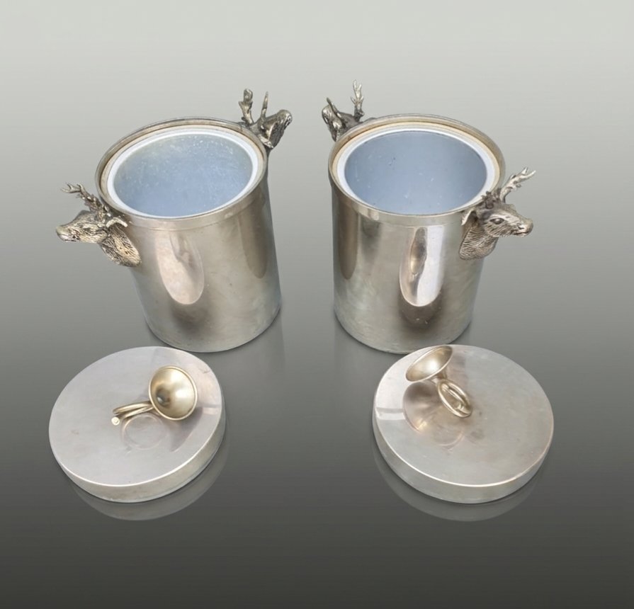 Pair Of Ice Buckets Or Bottle Holders, Hunting, Gabriella Crespi, Christian Dior-photo-2