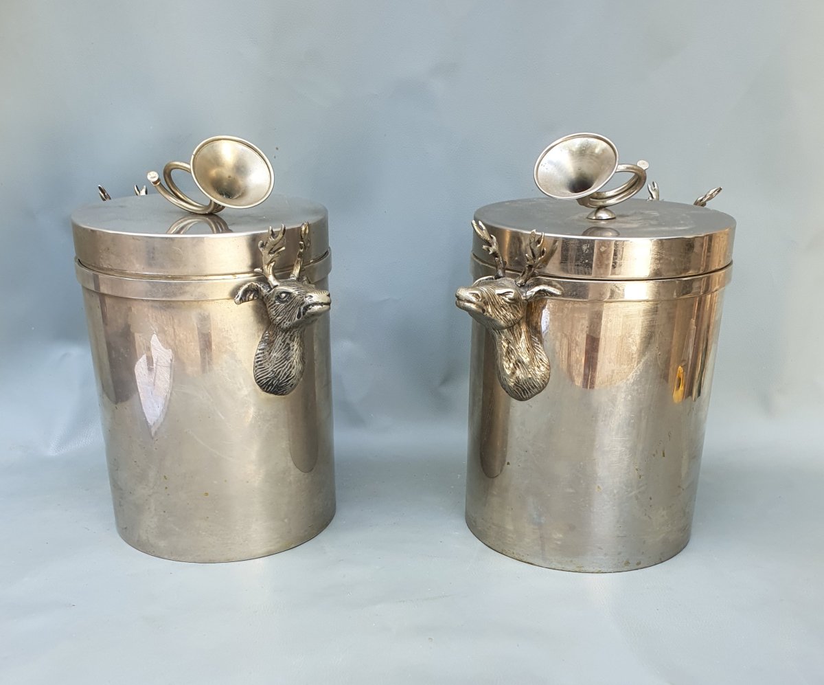 Pair Of Ice Buckets Or Bottle Holders, Hunting, Gabriella Crespi, Christian Dior-photo-4