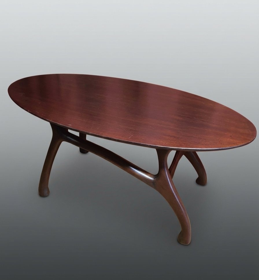 Table basse palissandre esprit Giuseppe Scapinelli