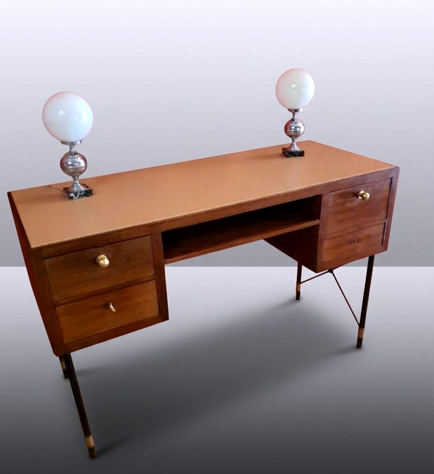 Bureau vintage de milieu école Jacques Adnet -photo-3