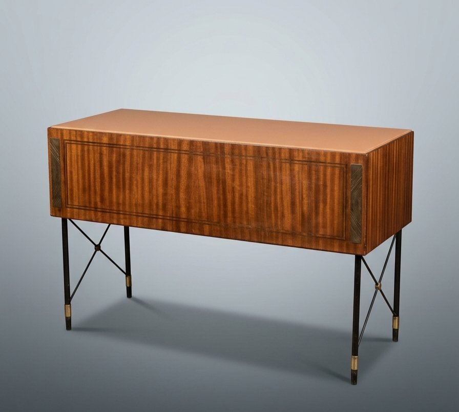 Bureau vintage de milieu école Jacques Adnet -photo-2
