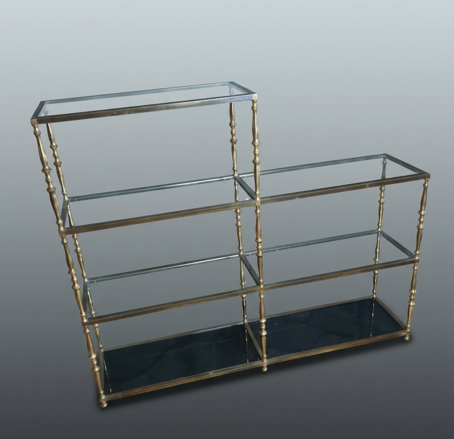 Vintage Bronze Mid-century Shelf, Bagues-style-photo-2