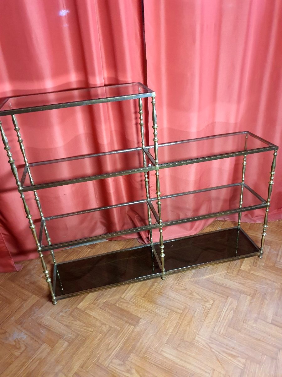 Vintage Bronze Mid-century Shelf, Bagues-style-photo-2