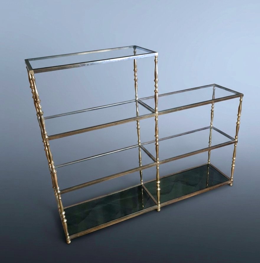 Vintage Bronze Mid-century Shelf, Bagues-style