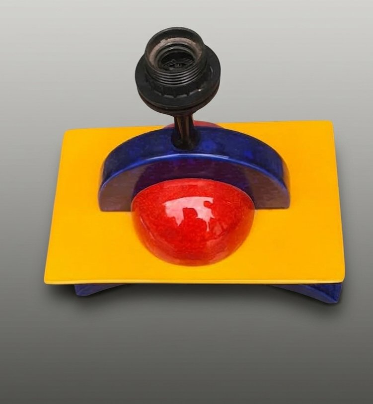 Cubist Lamp By François Chatain, Memphis Style-photo-2