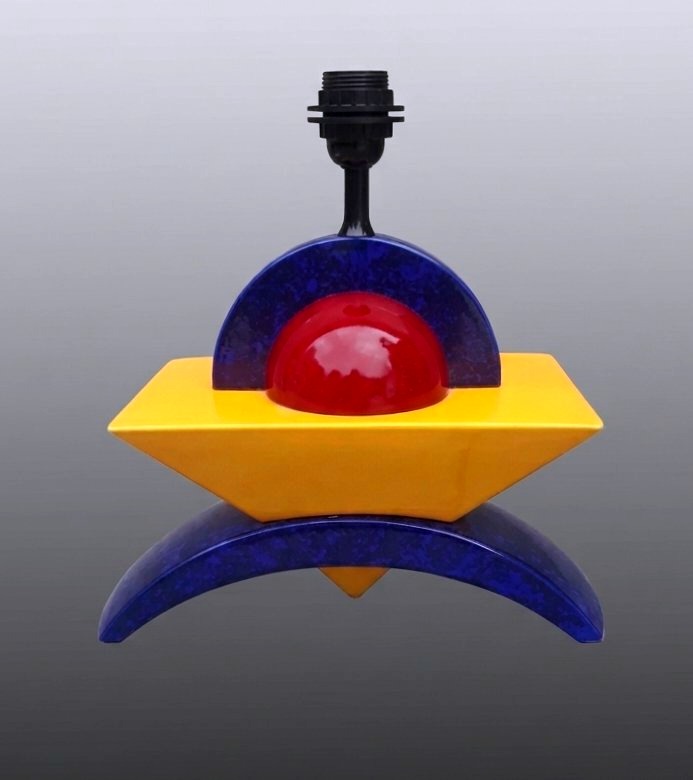 Cubist Lamp By François Chatain, Memphis Style-photo-1