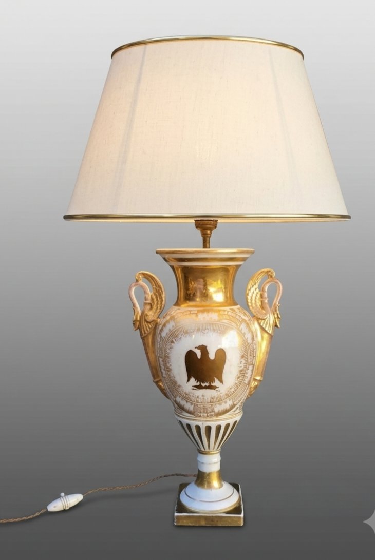 Grande lampe porcelaine, Premier Empire -photo-2