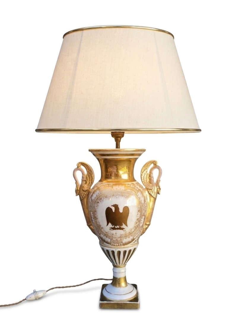 Grande lampe porcelaine, Premier Empire -photo-3