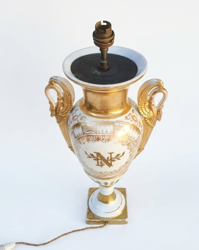Grande lampe porcelaine, Premier Empire -photo-1