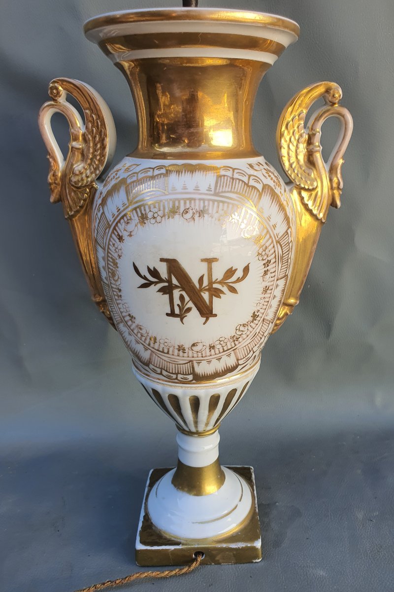 Grande lampe porcelaine, Premier Empire -photo-5