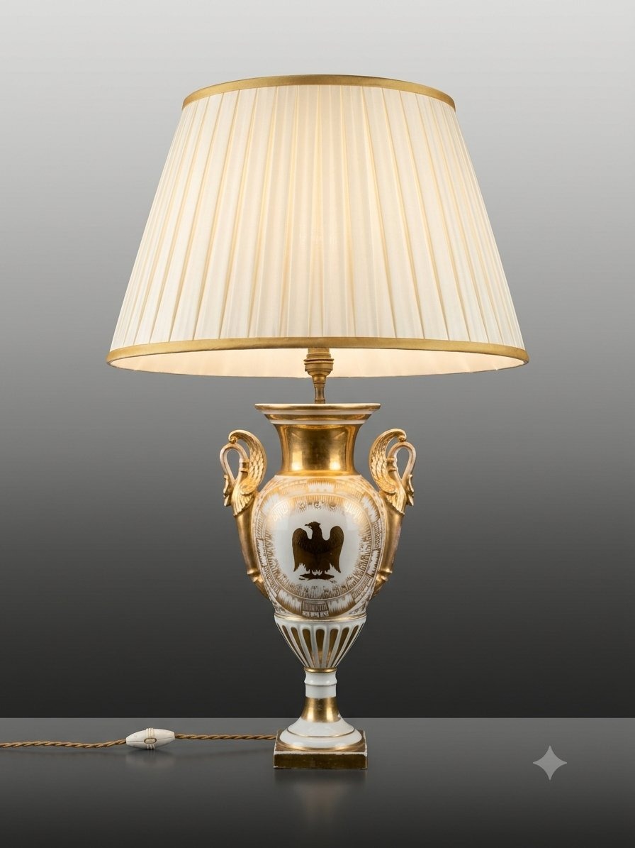 Grande lampe porcelaine, Premier Empire 
