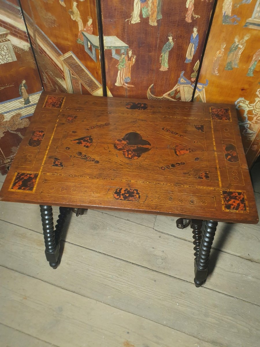Walnut Table With Marquetry, Italy And Spain-photo-3