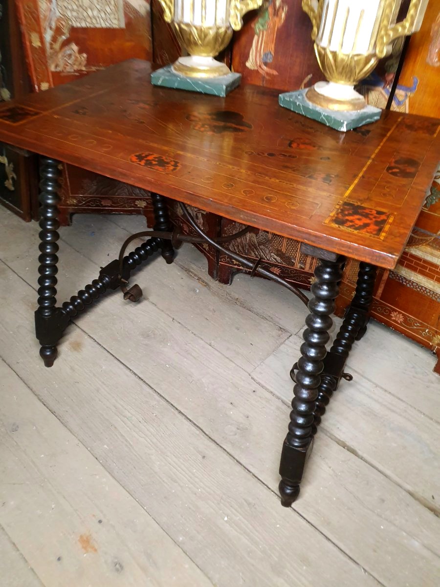 Walnut Table With Marquetry, Italy And Spain-photo-2