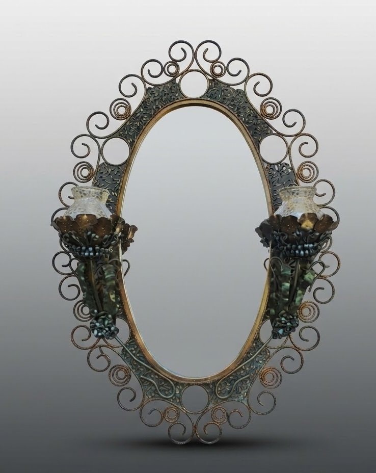 Miroir rocaille baroque style art déco. -photo-3