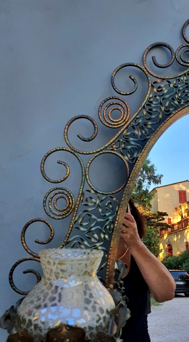 Miroir rocaille baroque style art déco. -photo-4