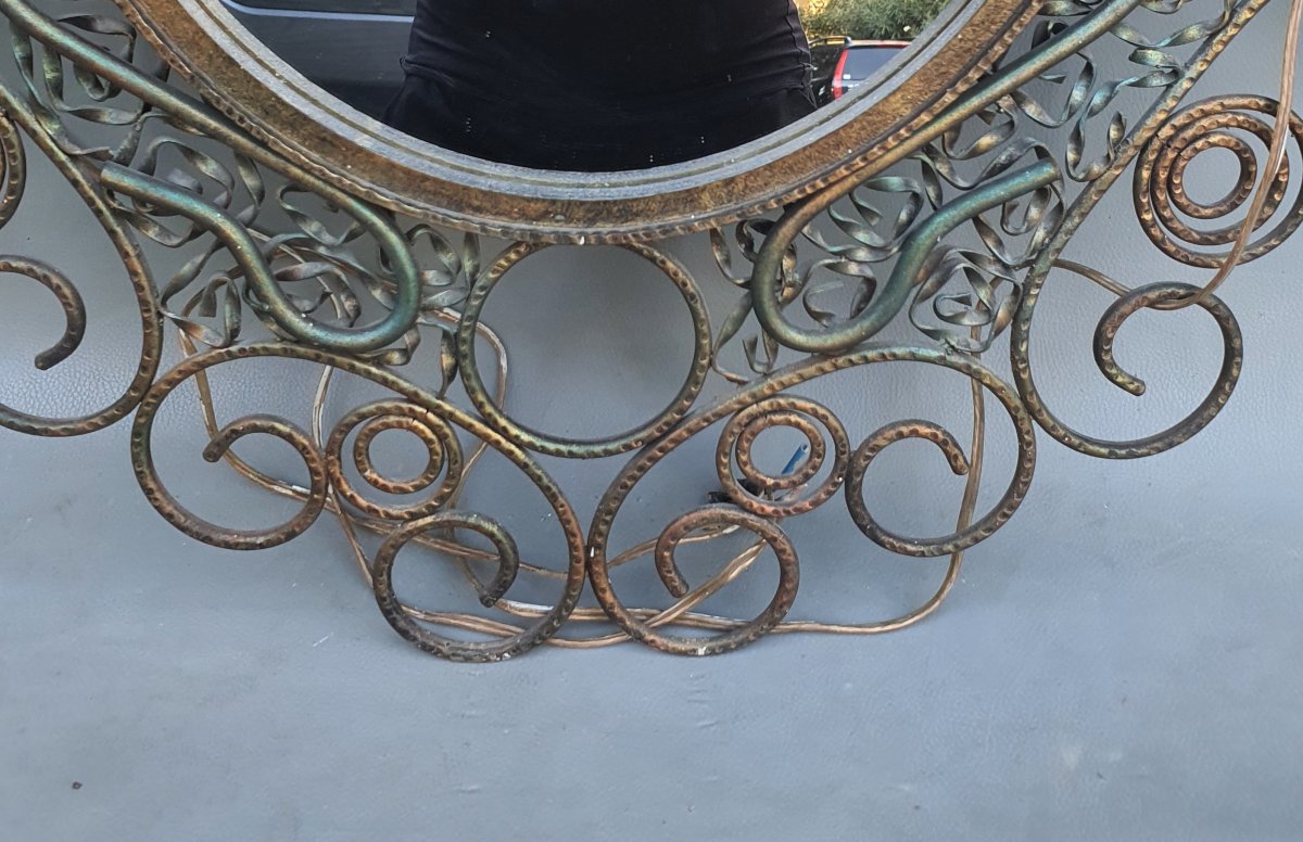 Miroir rocaille baroque style art déco. -photo-3