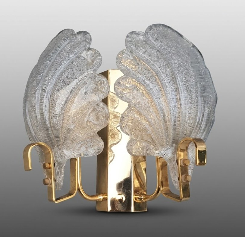 Paire d appliques verre Murano attribuées Carl Fagerlund -photo-3