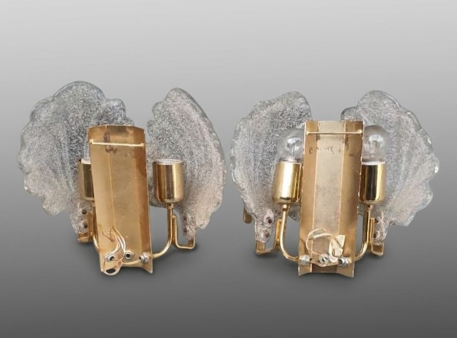 Paire d appliques verre Murano attribuées Carl Fagerlund -photo-4