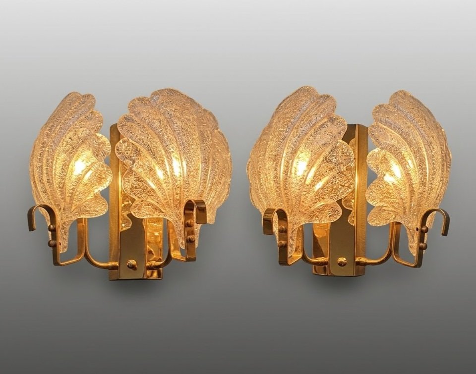 Paire d appliques verre Murano attribuées Carl Fagerlund -photo-5