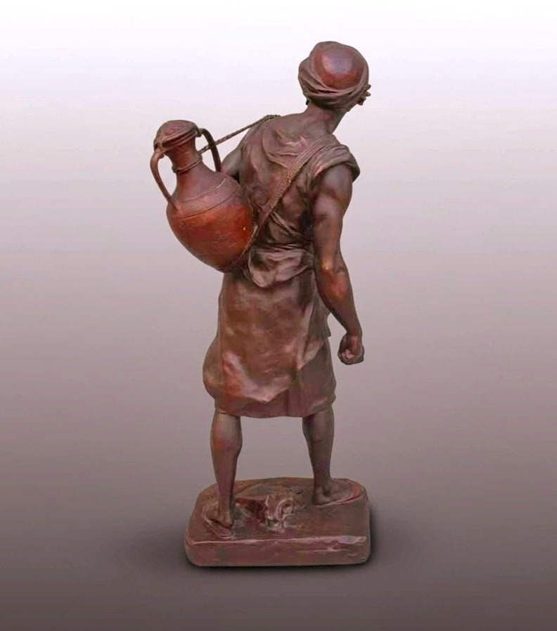 Orientalist Bronze Sculpture, *the Water Carrier* By émile Picault-photo-3