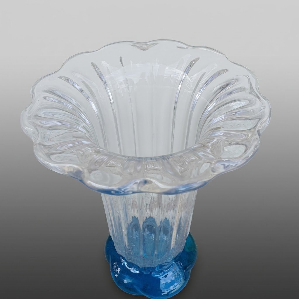 Vintage Crystal Vase Attributed To Daum-photo-4