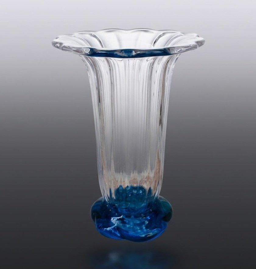 Vintage Crystal Vase Attributed To Daum