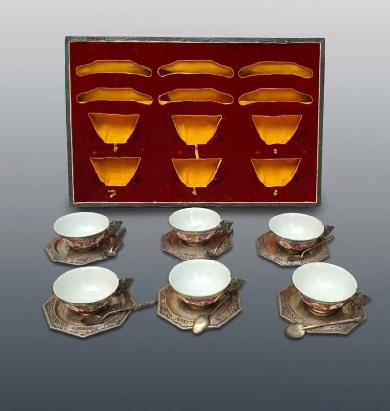 Service porcelaine argent Indochine Vietnam -photo-3