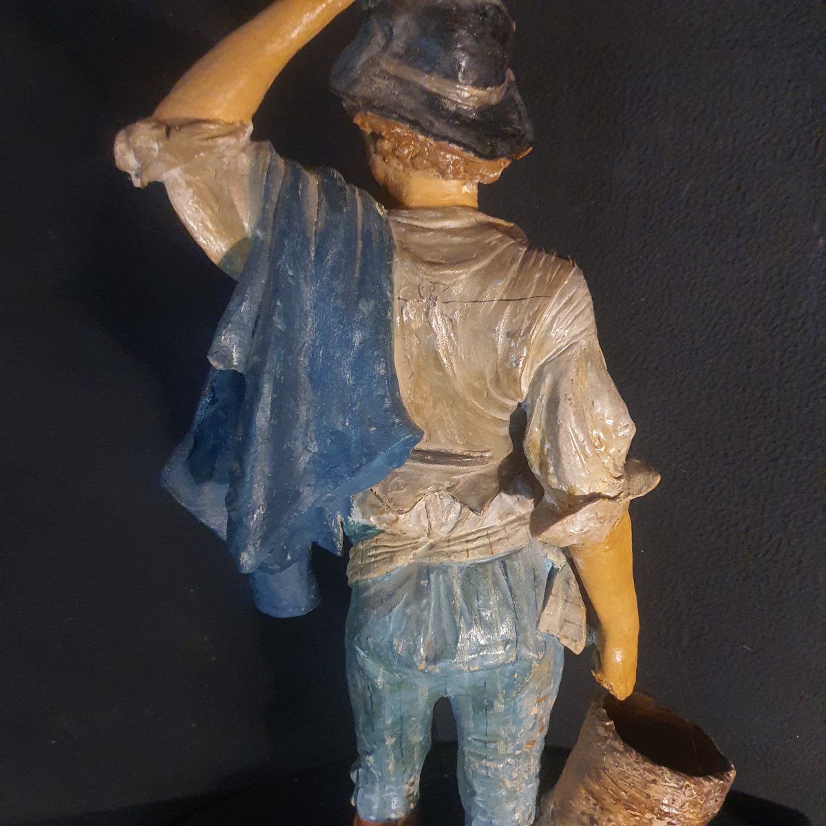 Large Sculpture Of A Young Farmer, Attributed To Goldsheider-photo-5