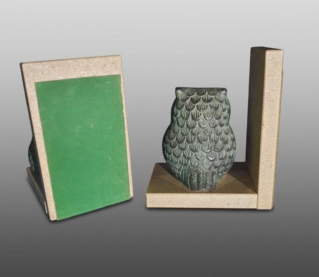 Pair Of Art Deco Owl Bookends -photo-3