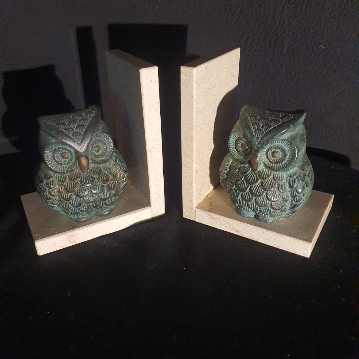 Pair Of Art Deco Owl Bookends -photo-3