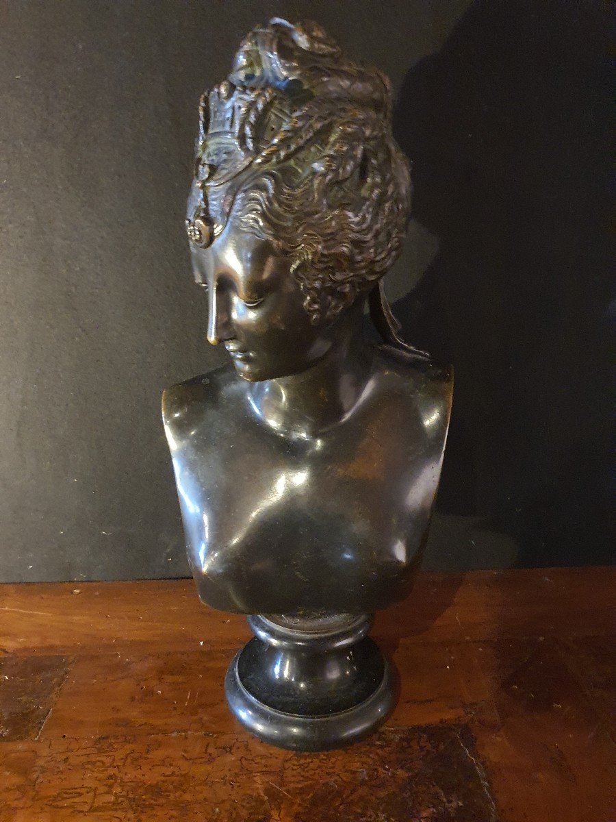 Bronze sujet féminin style renaissance, XIX,Diane de Poitiers. -photo-3