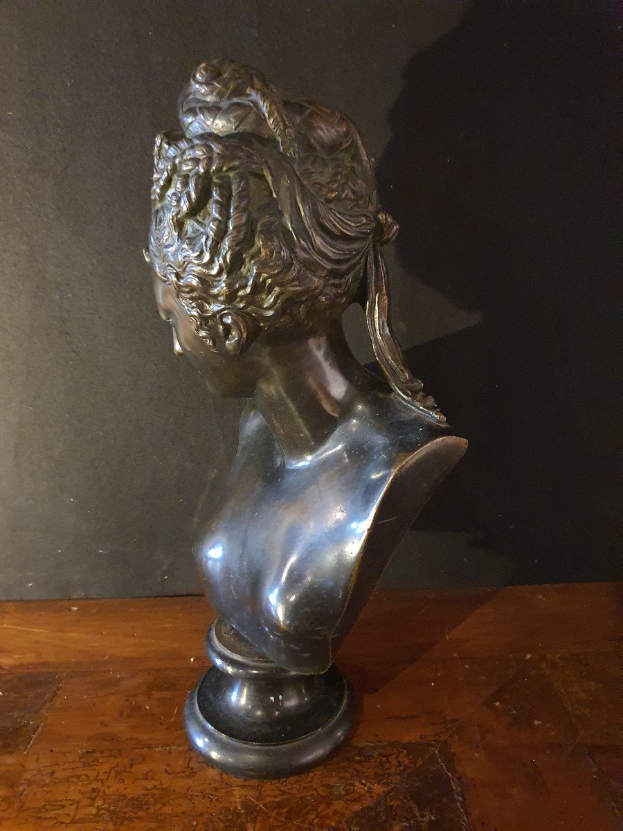 Bronze sujet féminin style renaissance, XIX,Diane de Poitiers. -photo-4