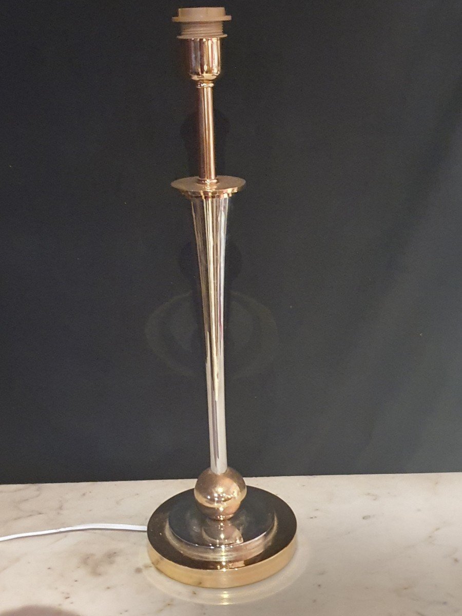 Lampe Bronze Argent Et Doré 