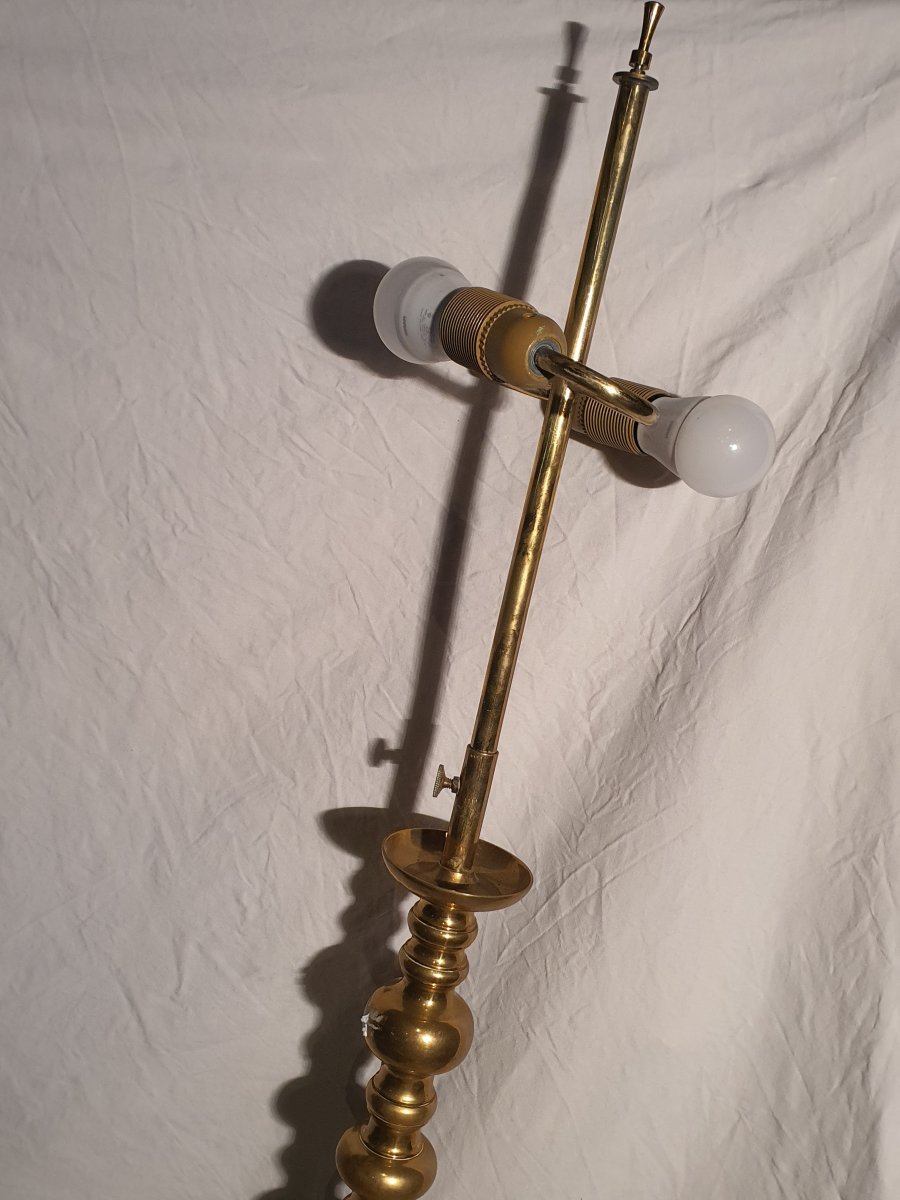 Floor Lamp Bronze Brass 1950-photo-3