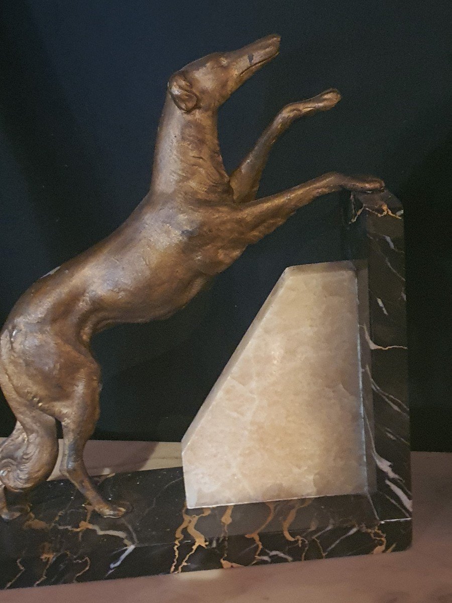 Pair Of Art  Déco Sculpture, Dogs-photo-3