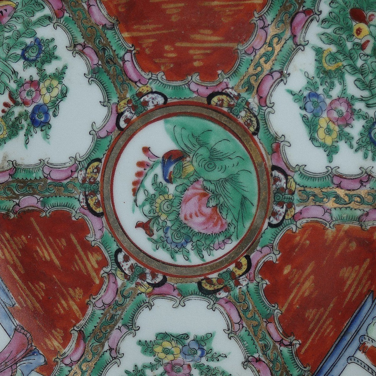 Plat porcelaine chinoise Canton. -photo-4