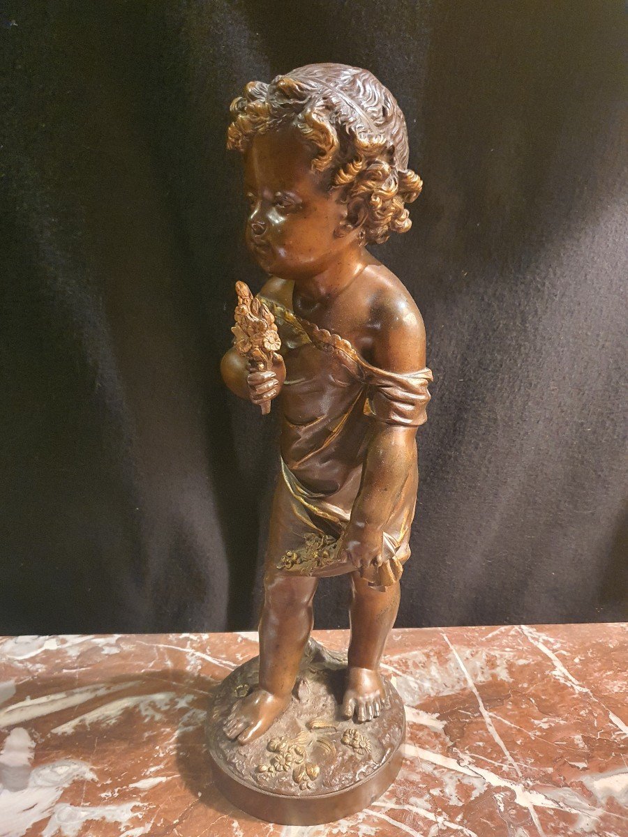 Sculpture Bronze Enfant XIX Par Bulio-photo-4