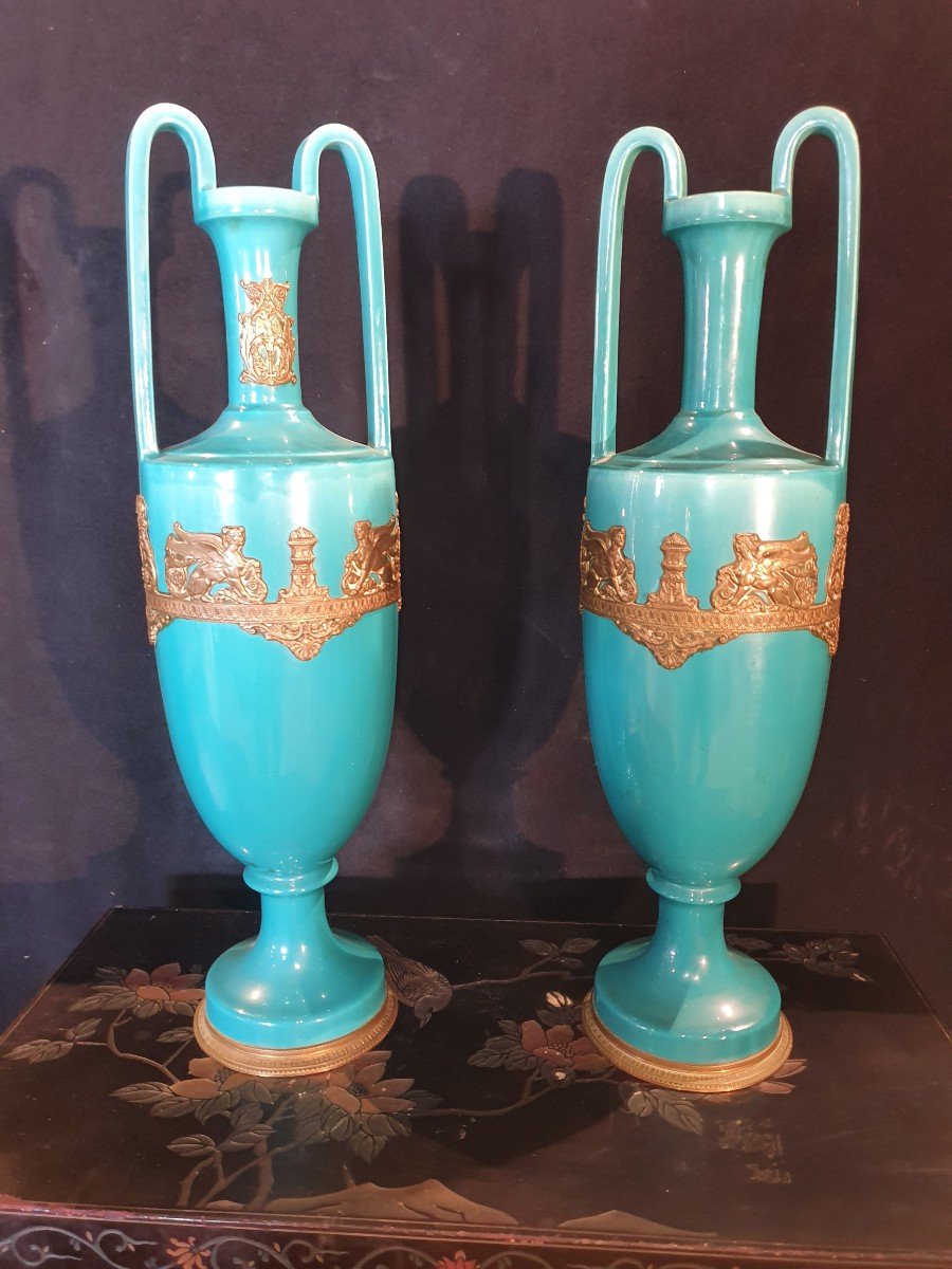Vases Porcelaine Sèvres style Empire. -photo-1