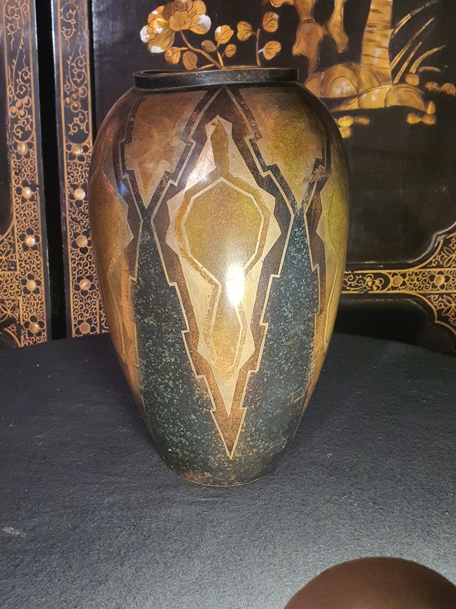 Art Deco Vase Dinanderie Esprit C Linossier.