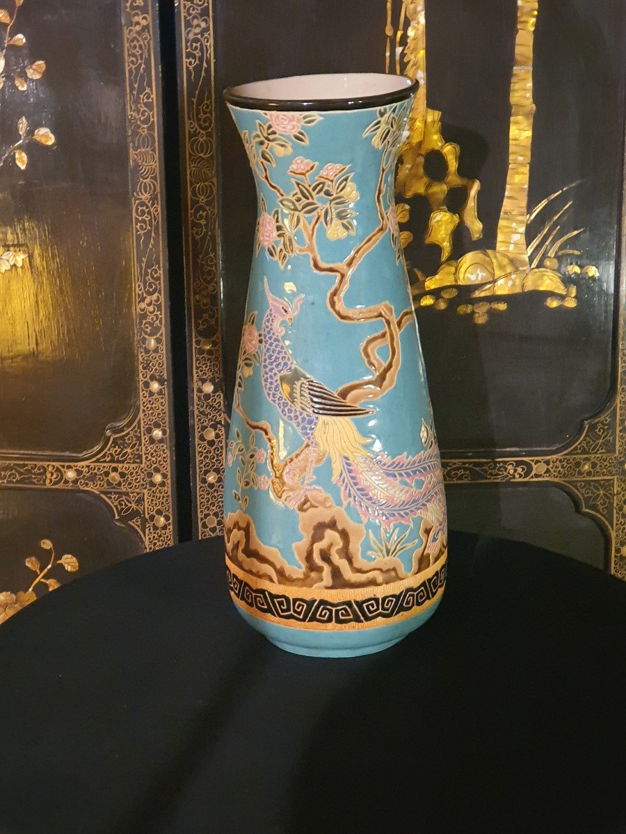 Vase Art Déco  Décor Chine Asie.-photo-2