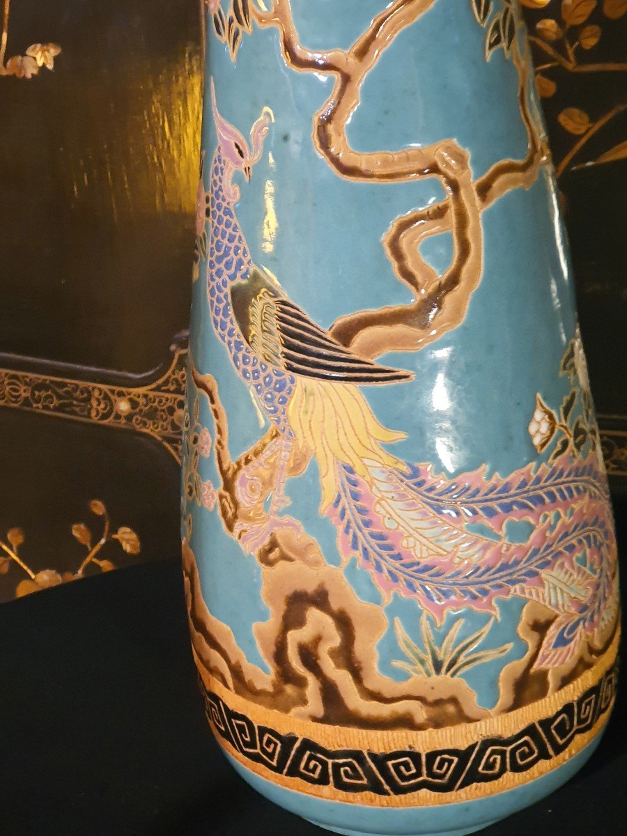 Vase Art Déco  Décor Chine Asie.-photo-3