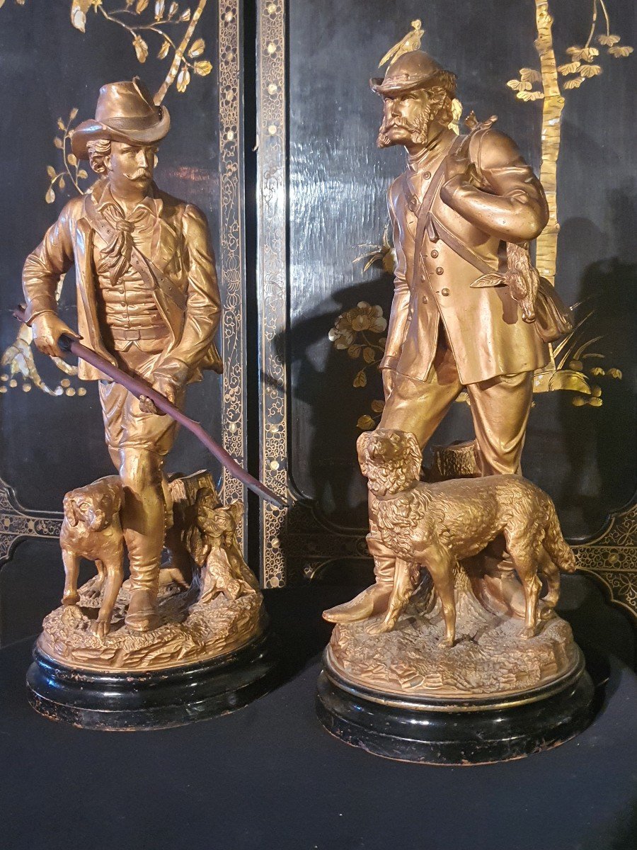 Pair Of Terracotta Statues Hunters