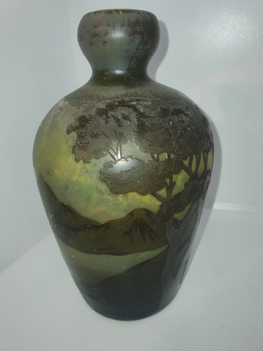 Muller Frères Vase, Croix Mare Lake Landscape Vosges-photo-2