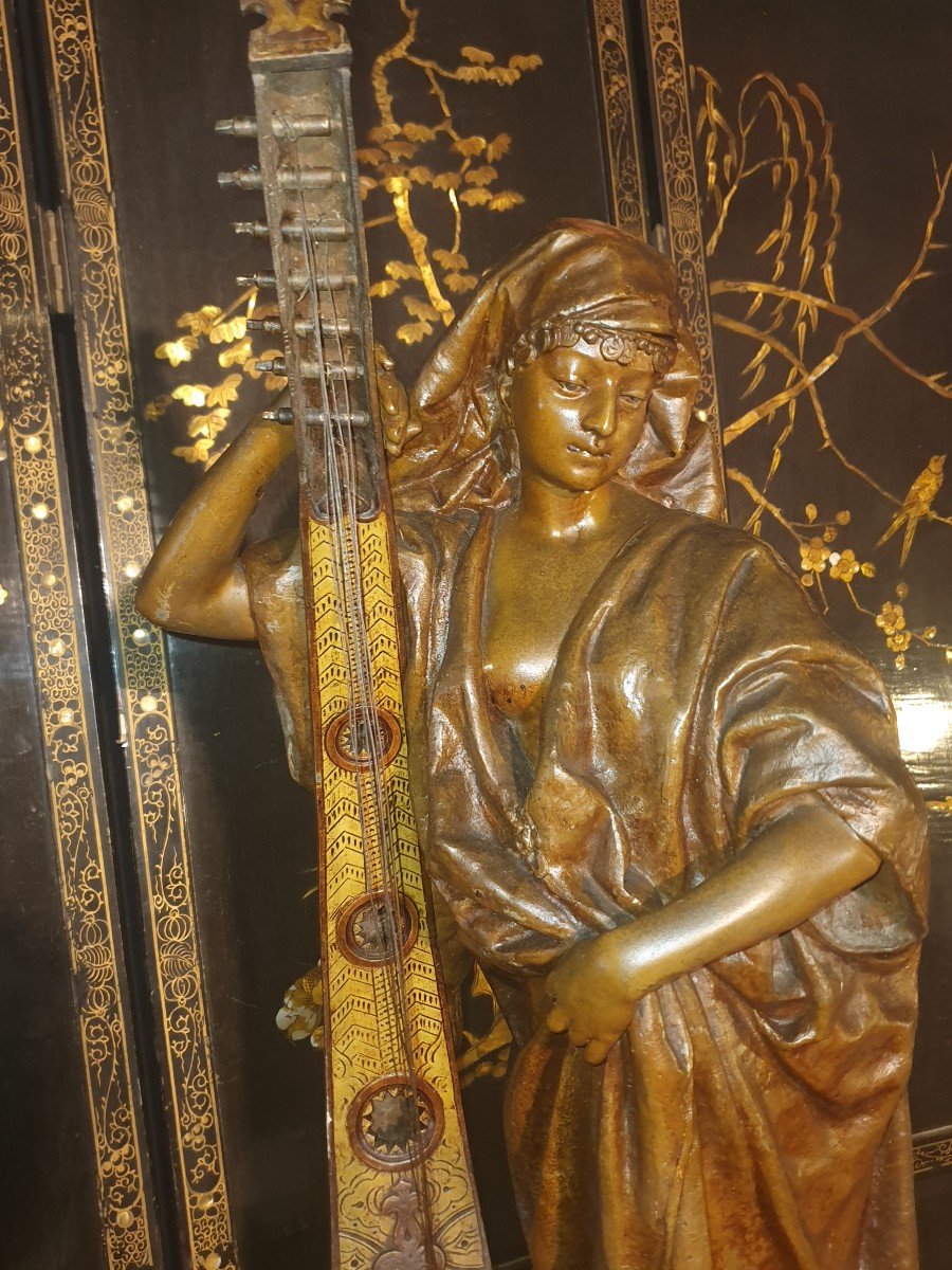 Sculpture Orientaliste Musicienne Louis Hottot -photo-4