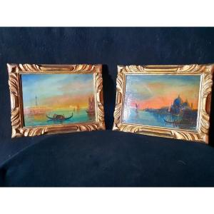 Pair Of Venice Marine Paintings