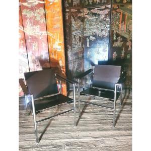 Pair Of Lc1 Armchairs Le Corbusier Charlotte Perriand.